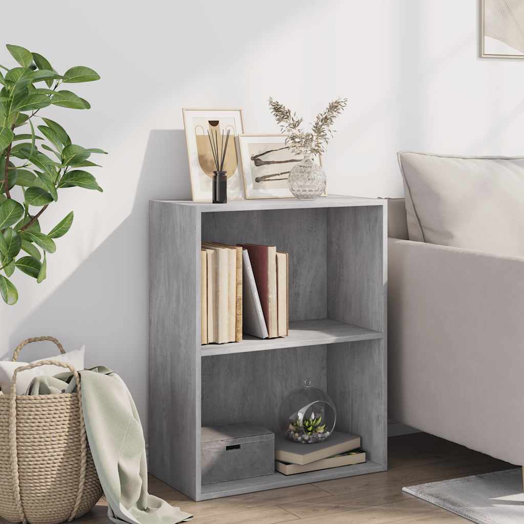 Libreria 2 Ripiani Grigio Cemento 60x30x76,5 Legno Multistrato | homemem39