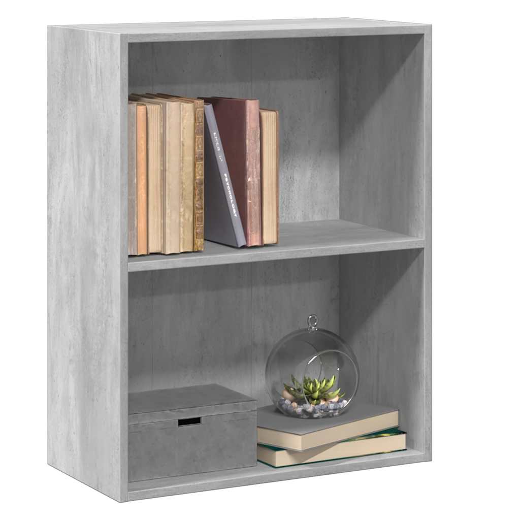 Libreria 2 Ripiani Grigio Cemento 60x30x76,5 Legno Multistrato | homemem39