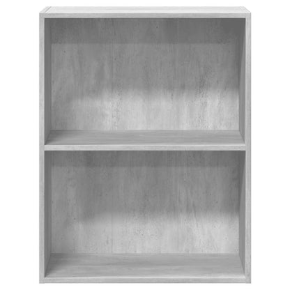 Libreria 2 Ripiani Grigio Cemento 60x30x76,5 Legno Multistrato | homemem39