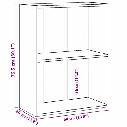 Libreria 2 Ripiani Grigio Cemento 60x30x76,5 Legno Multistrato | homemem39