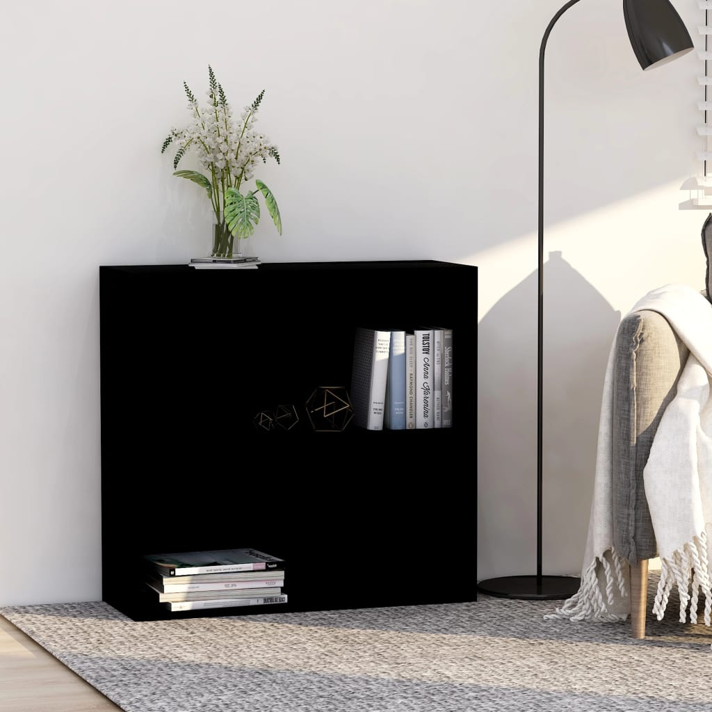 Libreria Nera 80x30x76,5 cm in Legno Multistrato | homemem39