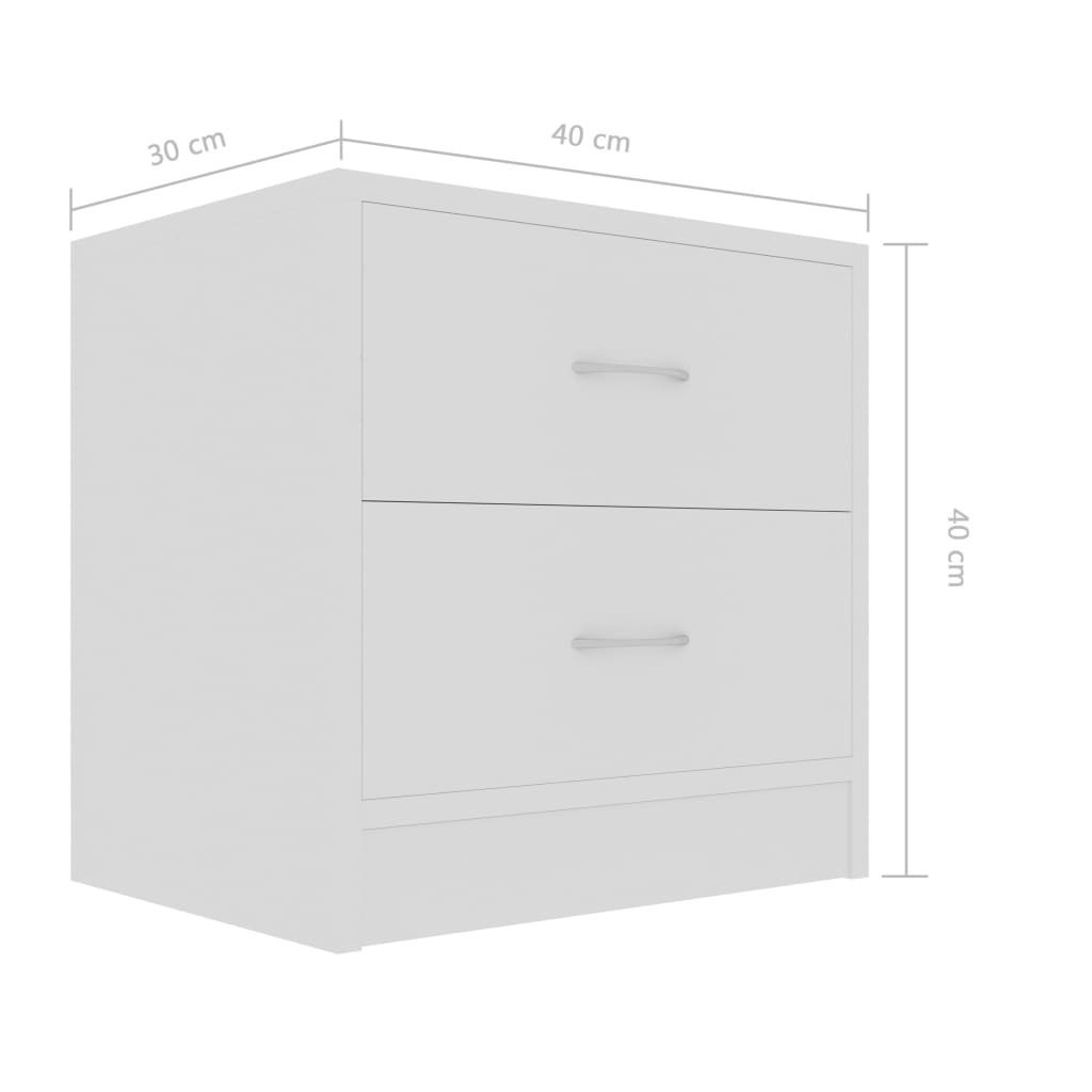 Comodino Bianco 40x30x40 cm Legno Ingegnerizzato - homemem39