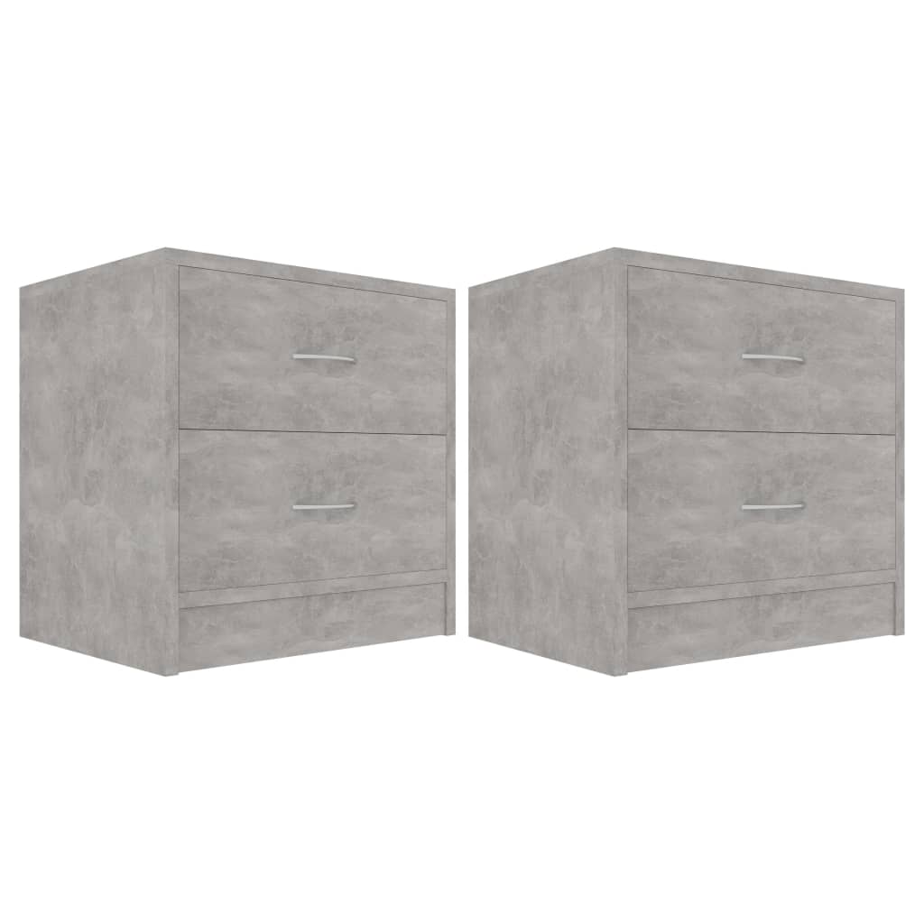 Comodini 2 pz Grigio Cemento 40x30x40 cm in Legno Multistrato