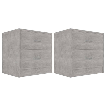 Comodini 2 pz Grigio Cemento 40x30x40 cm in Legno Multistrato