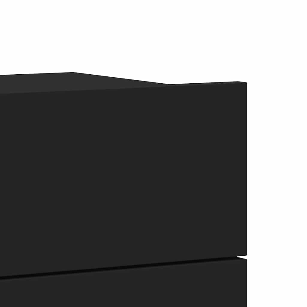 Comodino Nero 40x30x30 cm in Legno Multistrato - homemem39