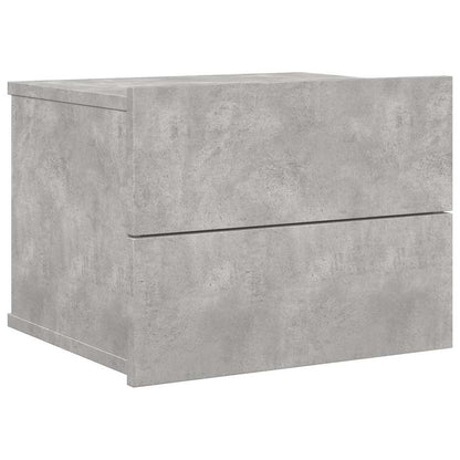 Comodino Grigio Cemento 40x30x30 cm in Legno Multistrato