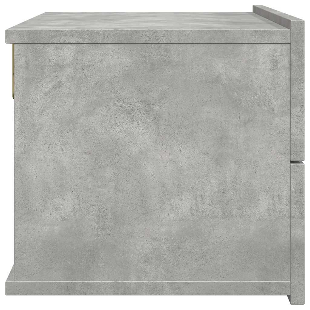 Comodino Grigio Cemento 40x30x30 cm in Legno Multistrato