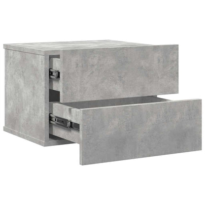 Comodino Grigio Cemento 40x30x30 cm in Legno Multistrato