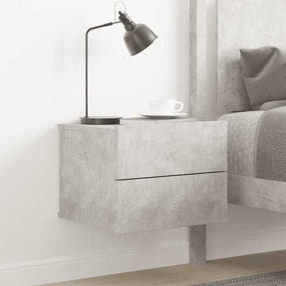 Comodino Grigio Cemento 40x30x30 cm in Legno Multistrato