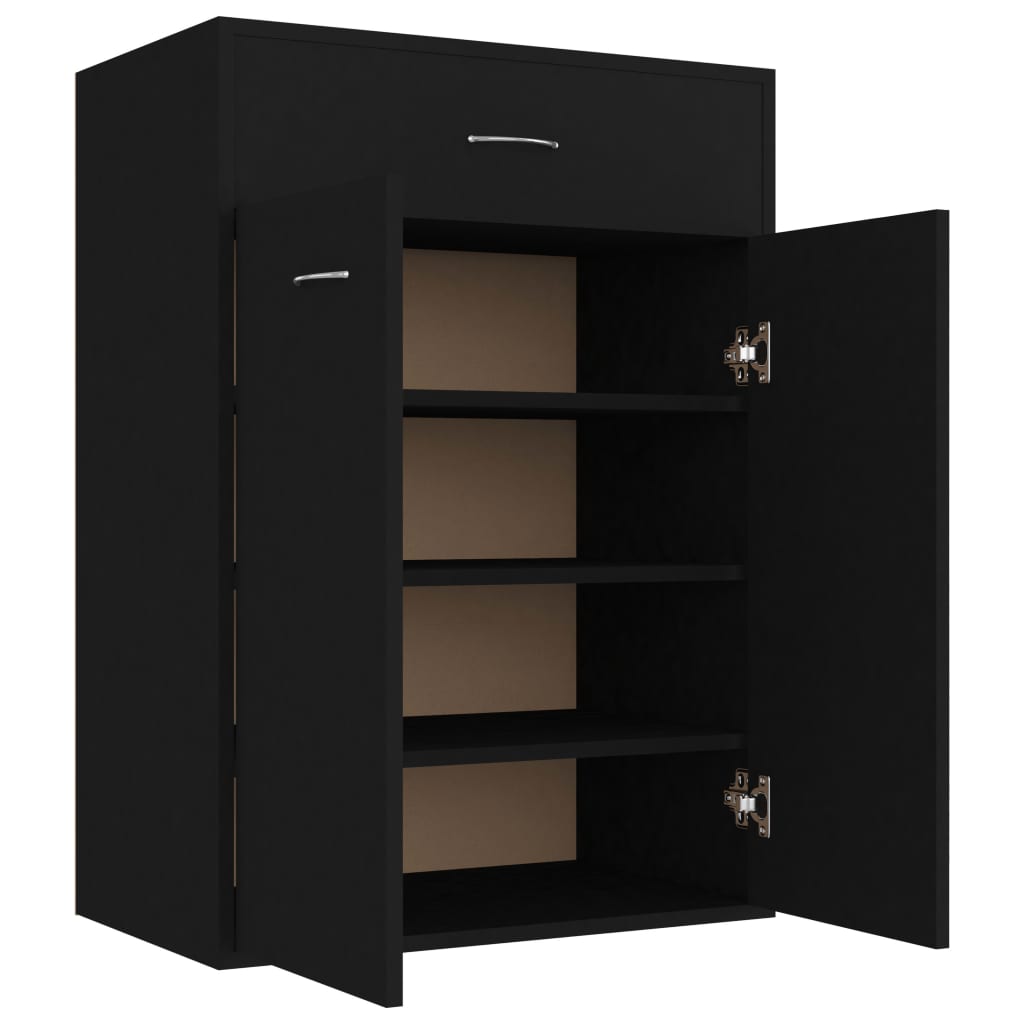 Scarpiera Nera 60x35x84 cm in Legno Multistrato - homemem39
