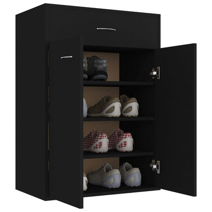 Scarpiera Nera 60x35x84 cm in Legno Multistrato - homemem39