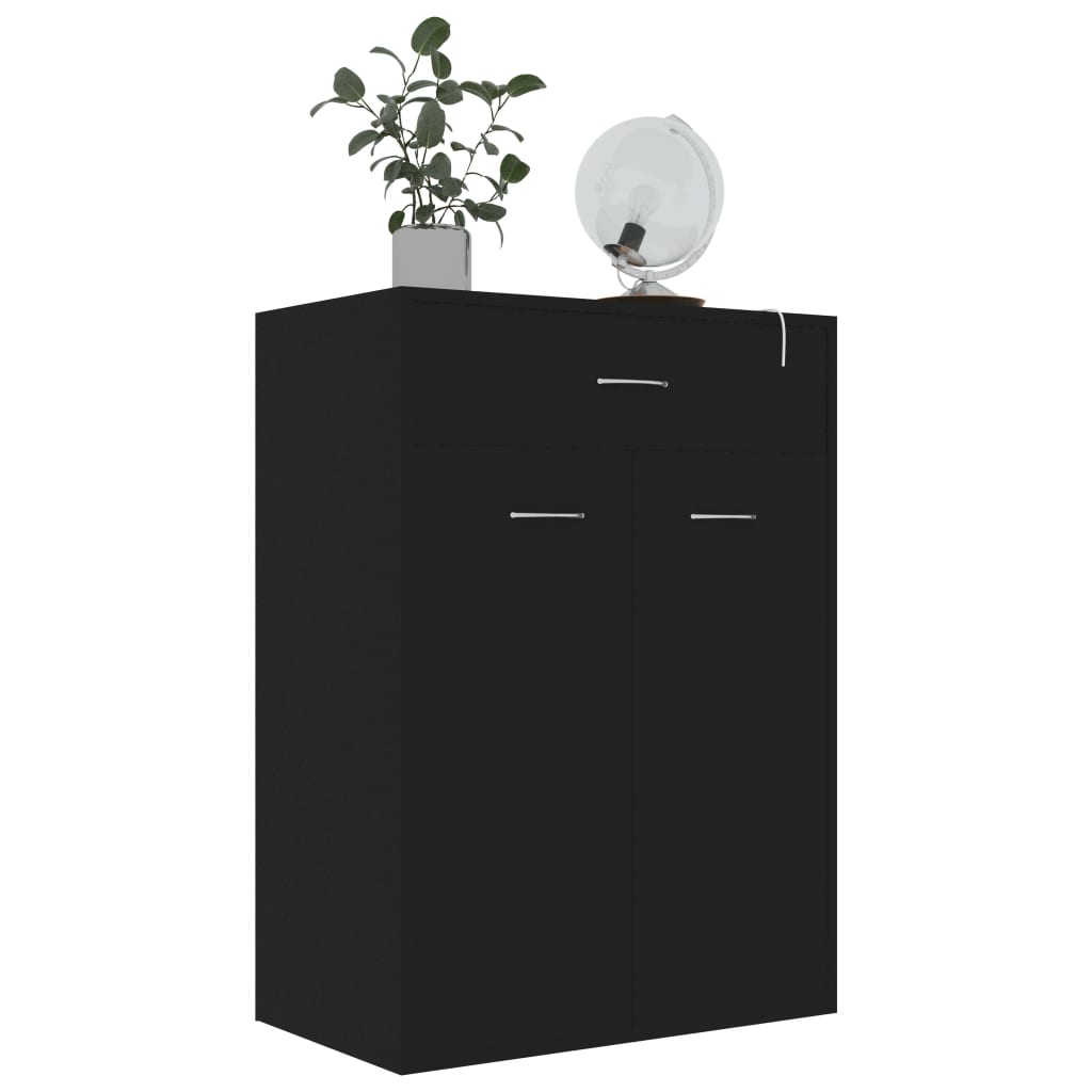 Scarpiera Nera 60x35x84 cm in Legno Multistrato - homemem39