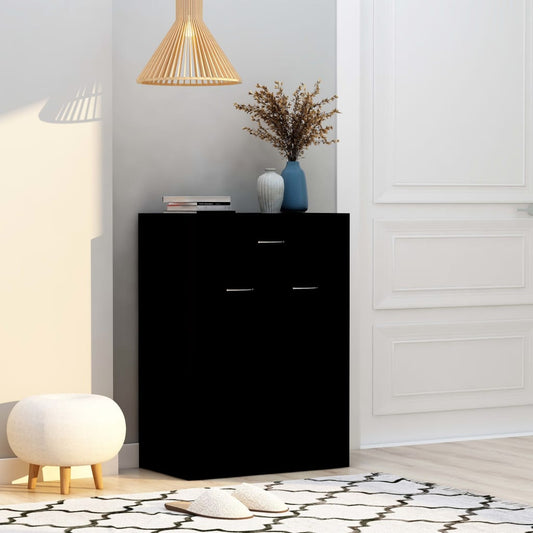 Scarpiera Nera 60x35x84 cm in Legno Multistrato - homemem39
