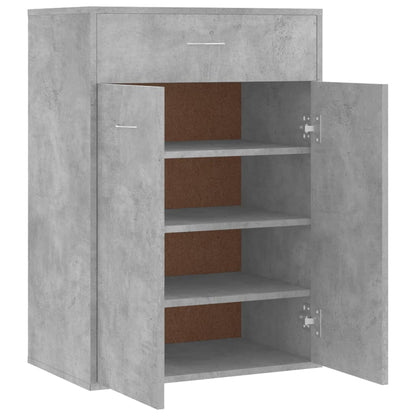 Scarpiera Grigio Cemento 60x35x84 cm in Legno Multistrato - homemem39