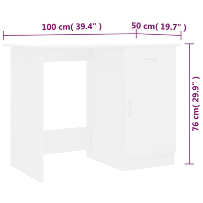 Scrivania Bianca 100x50x76 cm in Legno Multistrato - homemem39