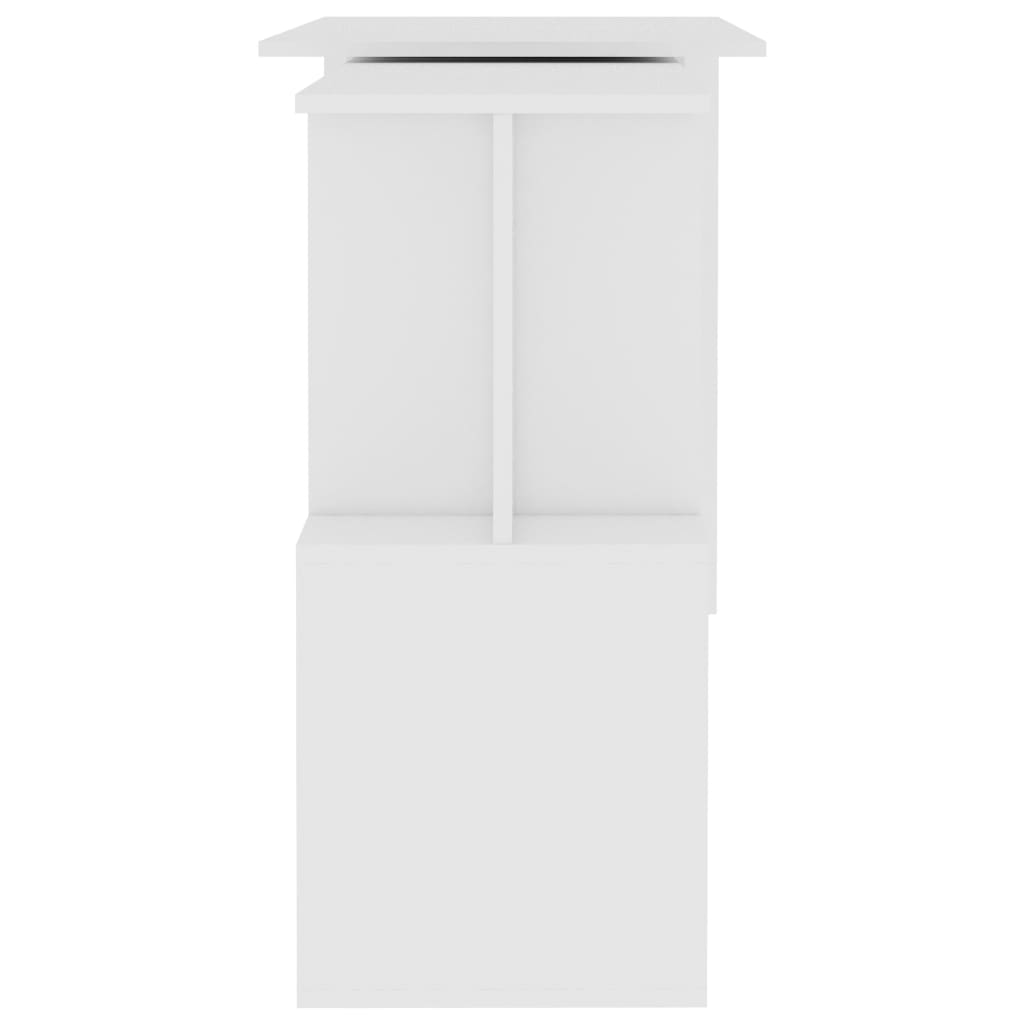Scrivania ad Angolo Bianca 200x50x76 cm in Legno Multistrato - homemem39