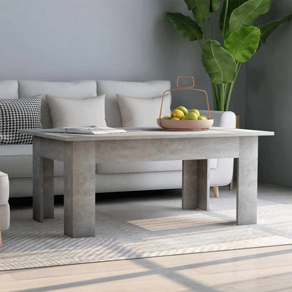 Tavolino Salotto Grigio Cemento 100x60x42 cm Legno Multistrato | homemem39