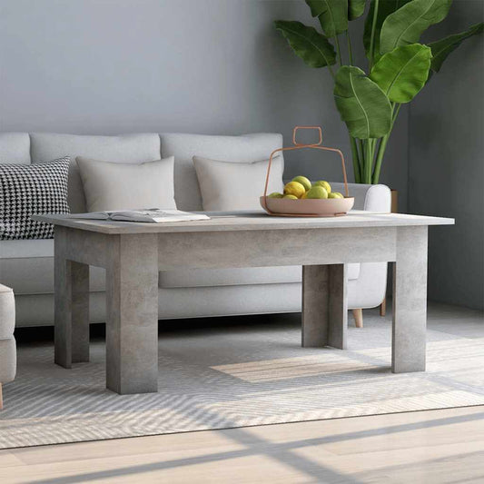 Tavolino Salotto Grigio Cemento 100x60x42 cm Legno Multistrato | homemem39