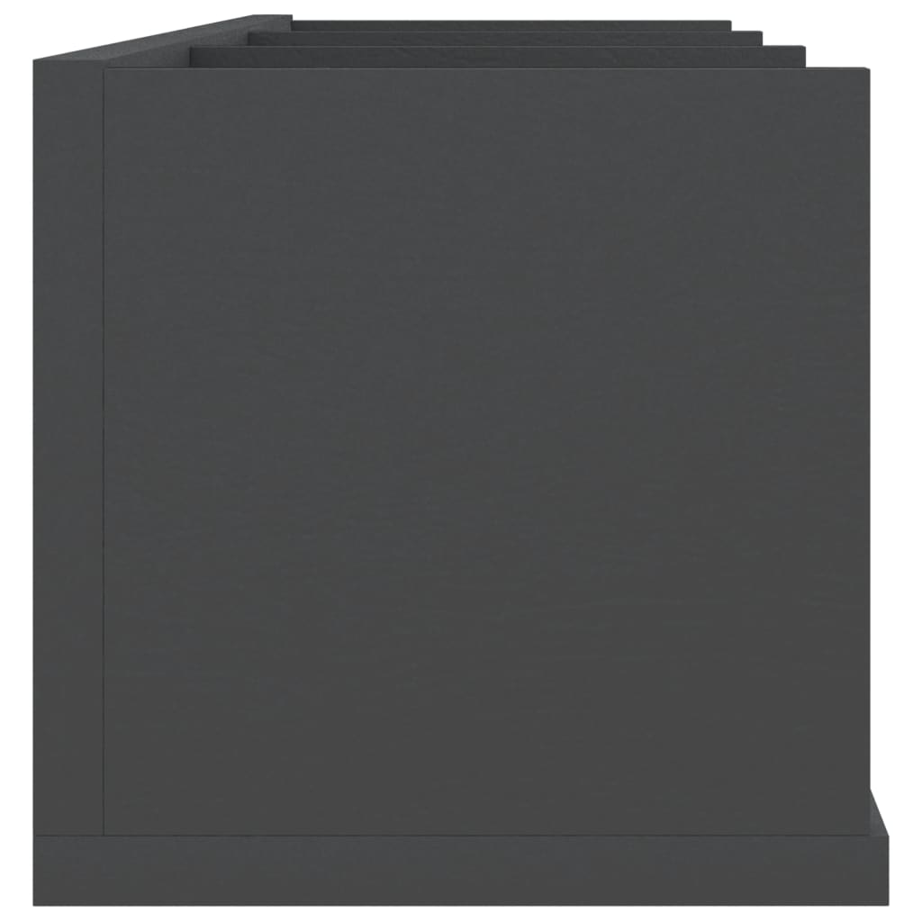 Scaffale Porta CD a Parete Grigio 75x18x18 cm Legno Multistrato | homemem39