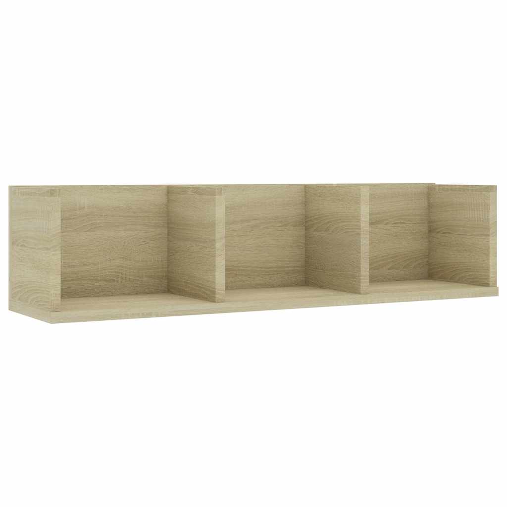 Scaffale Porta CD a Parete Rovere Sonoma 75x18x18cm Multistrato