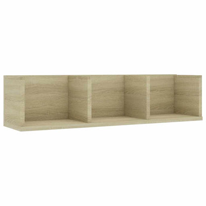 Scaffale Porta CD a Parete Rovere Sonoma 75x18x18cm Multistrato