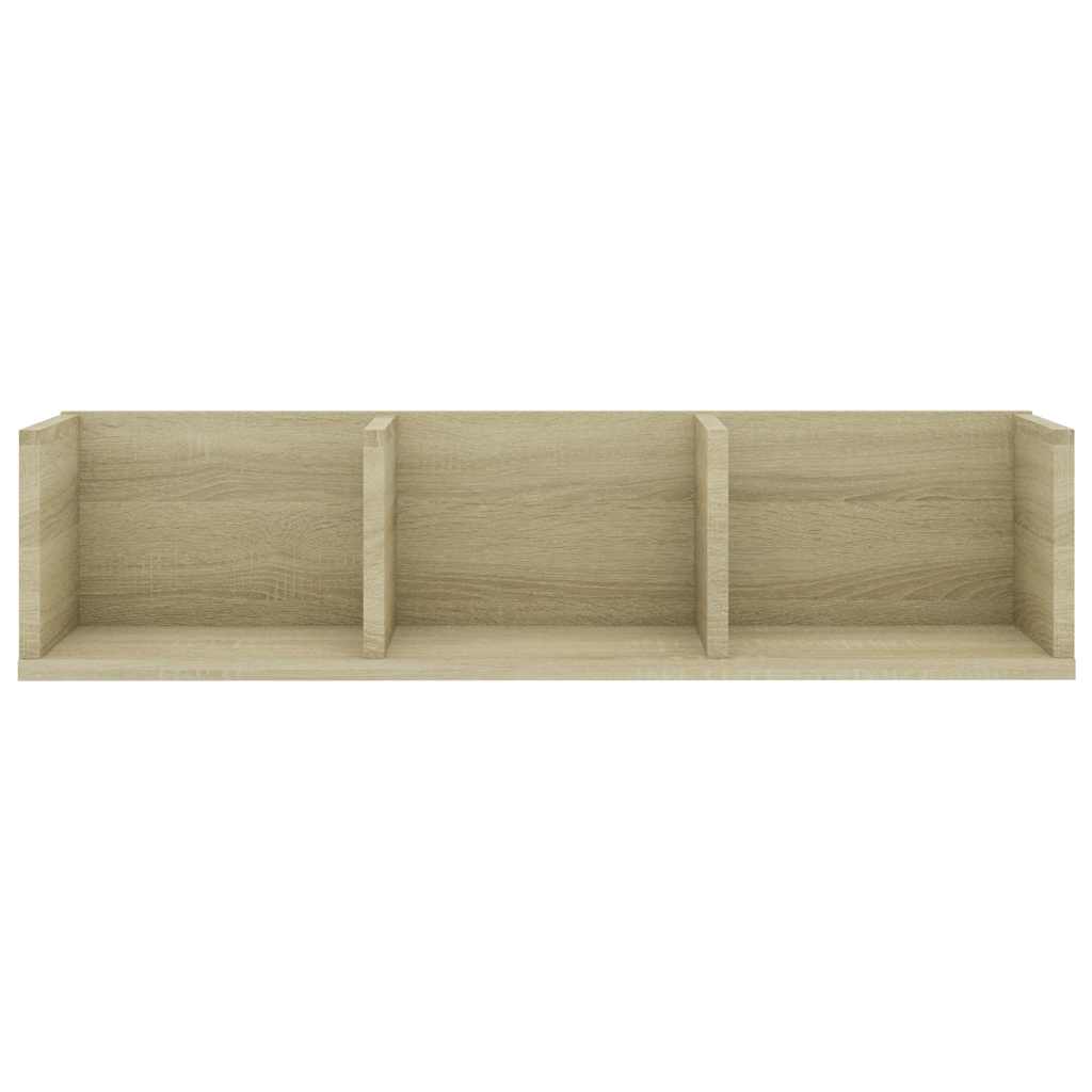 Scaffale Porta CD a Parete Rovere Sonoma 75x18x18cm Multistrato