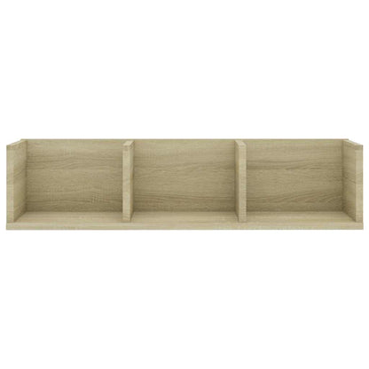 Scaffale Porta CD a Parete Rovere Sonoma 75x18x18cm Multistrato