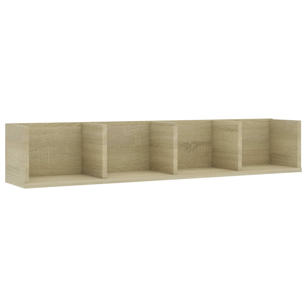 Scaffale Porta CD Parete Rovere Sonoma 100x18x18 cm Multistrato | homemem39