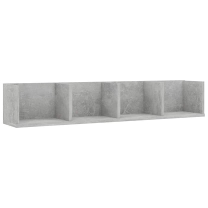 Scaffale Porta CD Grigio Cemento 100x18x18 cm Legno Multistrato