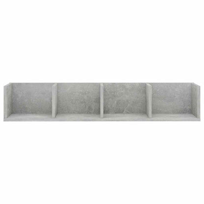Scaffale Porta CD Grigio Cemento 100x18x18 cm Legno Multistrato