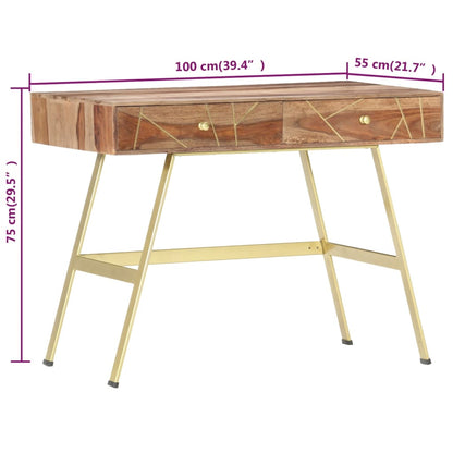 Scrivania con Cassetti 100x55x75 cm Legno Massello di Acacia - homemem39