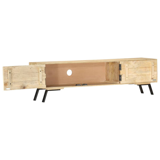 Mobile Porta TV 140x30x40cm in Legno Massello di Mango - homemem39