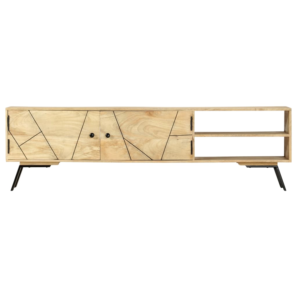 Mobile Porta TV 140x30x40cm in Legno Massello di Mango - homemem39