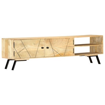 Mobile Porta TV 140x30x40cm in Legno Massello di Mango - homemem39