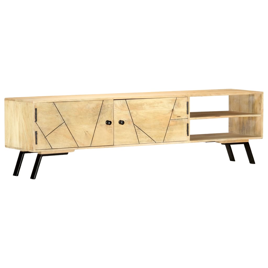 Mobile Porta TV 140x30x40cm in Legno Massello di Mango - homemem39