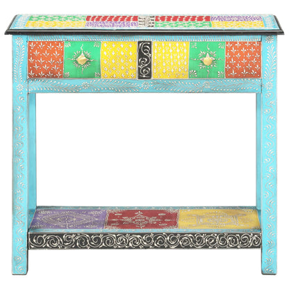 Tavolo Consolle Dipinto a Mano 80x35x75 cm in Legno di Mango - homemem39