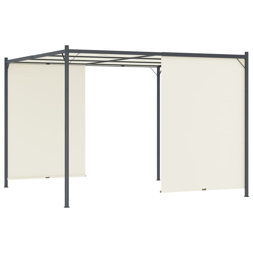 Pergola con Tetto Regolabile Bianco Crema 3x3 m in Acciaio | homemem39