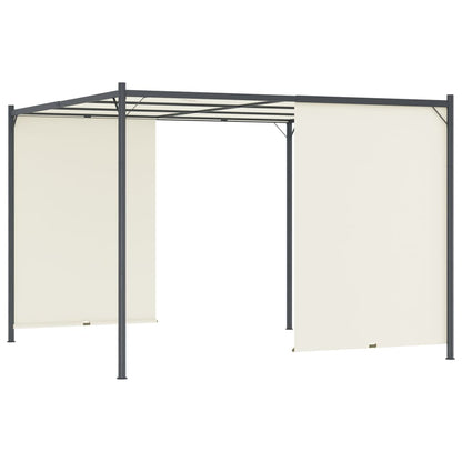 Pergola con Tetto Regolabile Bianco Crema 3x3 m in Acciaio | homemem39