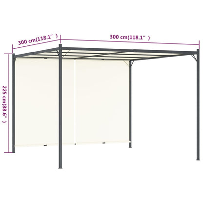 Pergola con Tetto Regolabile Bianco Crema 3x3 m in Acciaio | homemem39