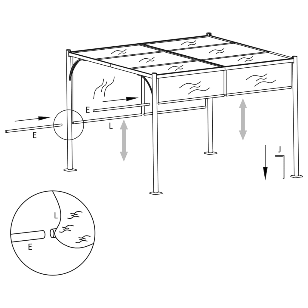 Pergola da Giardino con Tetto Retrattile 3x3 m Antracite | homemem39
