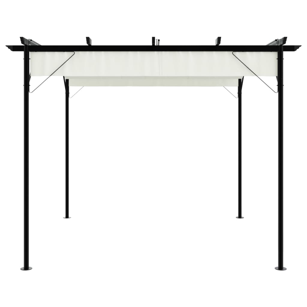 Pergola da Giardino Tetto Retrattile Bianco Crema 3x3 m Acciaio | homemem39