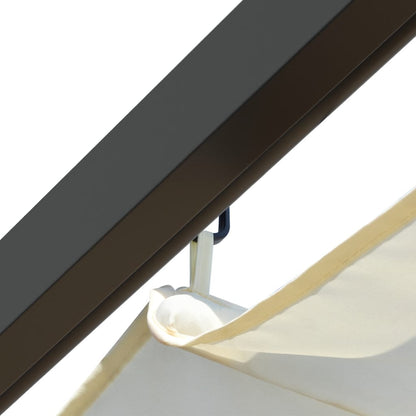 Pergola da Giardino Tetto Retrattile Bianco Crema 3x3 m Acciaio | homemem39