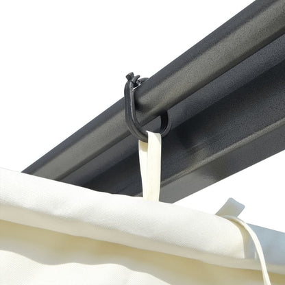 Pergola da Giardino Tetto Retrattile Bianco Crema 3x3 m Acciaio | homemem39