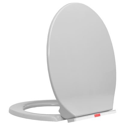 Oval Gray Soft Closing and Quick Release Toilet Seat