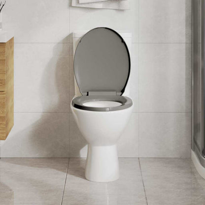 Tavoletta WC a Chiusura Ammortizzata Grigio Ovale