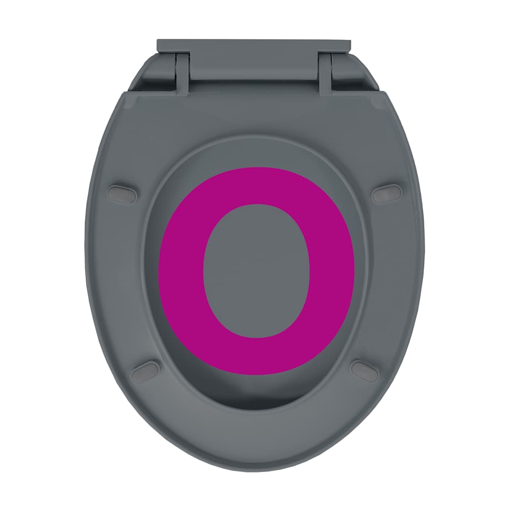 Copriwater Chiusura Ammortizzata e Sgancio Rapido Grigio Ovale