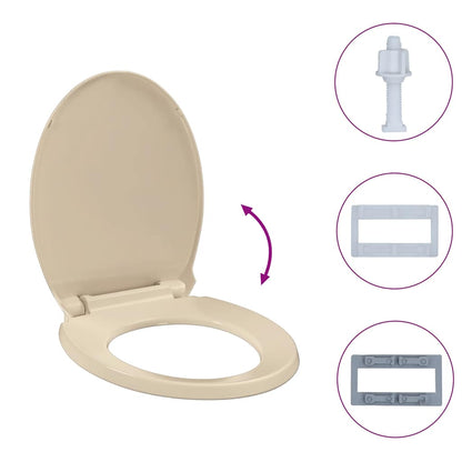 Tavoletta WC a Chiusura Ammortizzata Beige Ovale