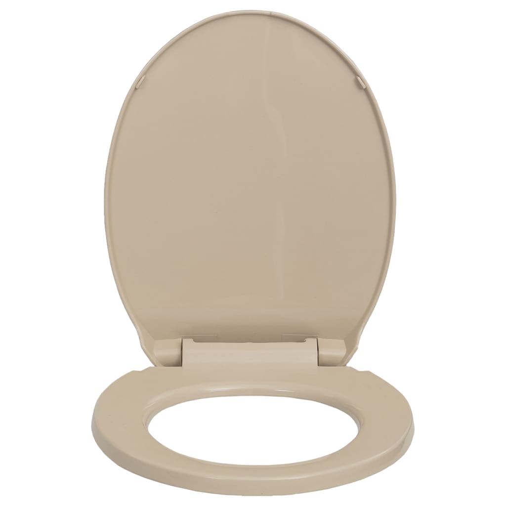 Copriwater Chiusura Ammortizzata e Sgancio Rapido Beige Ovale - homemem39