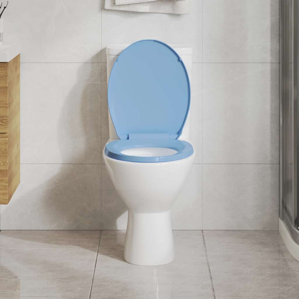 Tavoletta WC a Chiusura Ammortizzata Blu Ovale