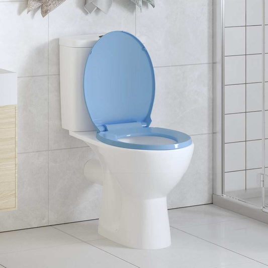Tavoletta WC a Chiusura Ammortizzata Blu Ovale